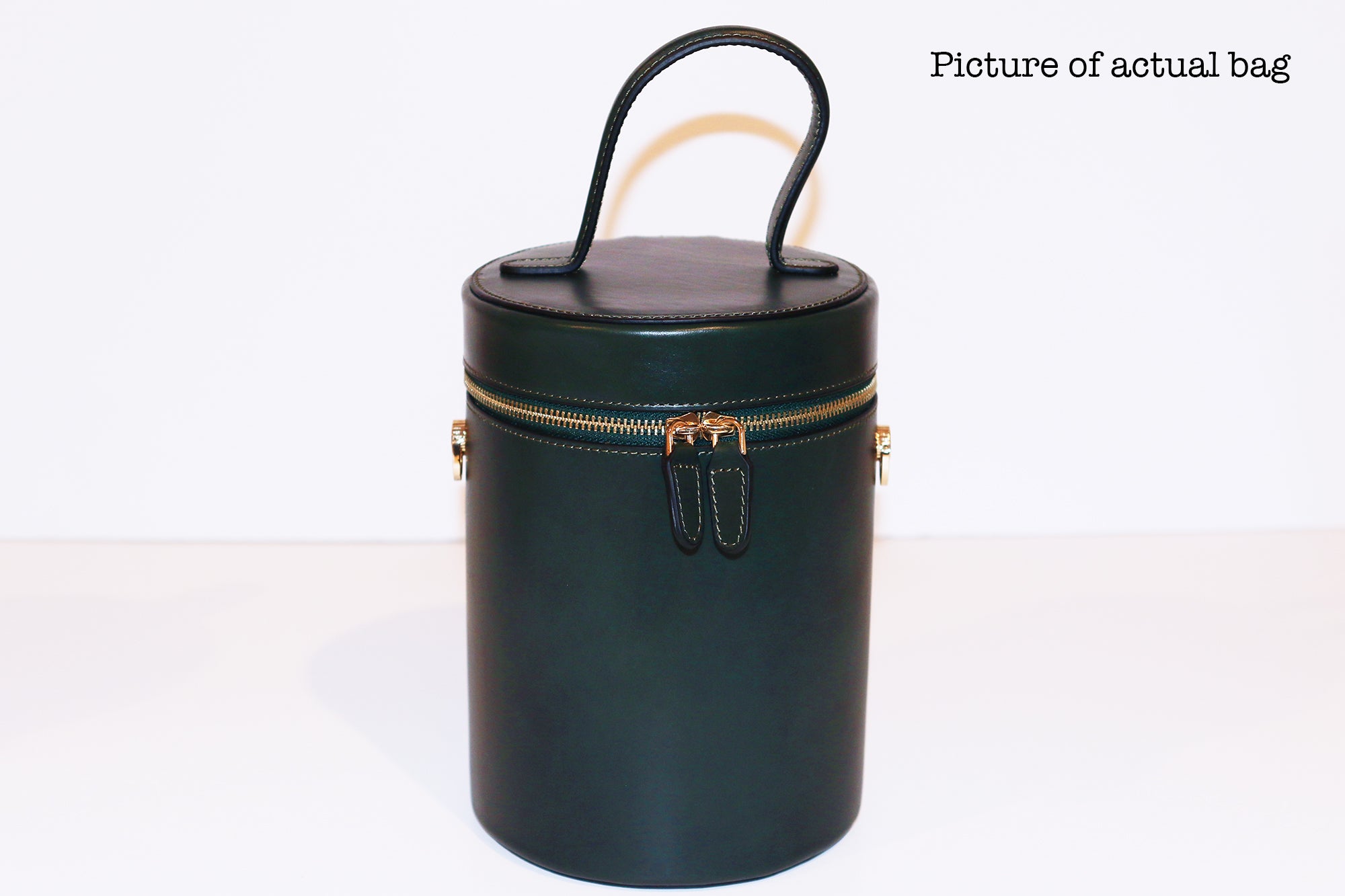 SSW - Cylinder Bucket Leather Bag in Midnight Green