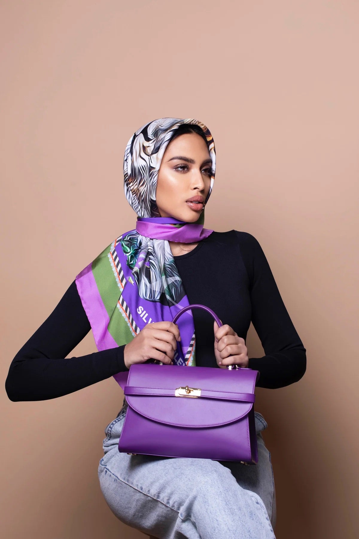 Classic New Yorker Bag in Midtown in Purple - Gold Hardware - Silver & Riley