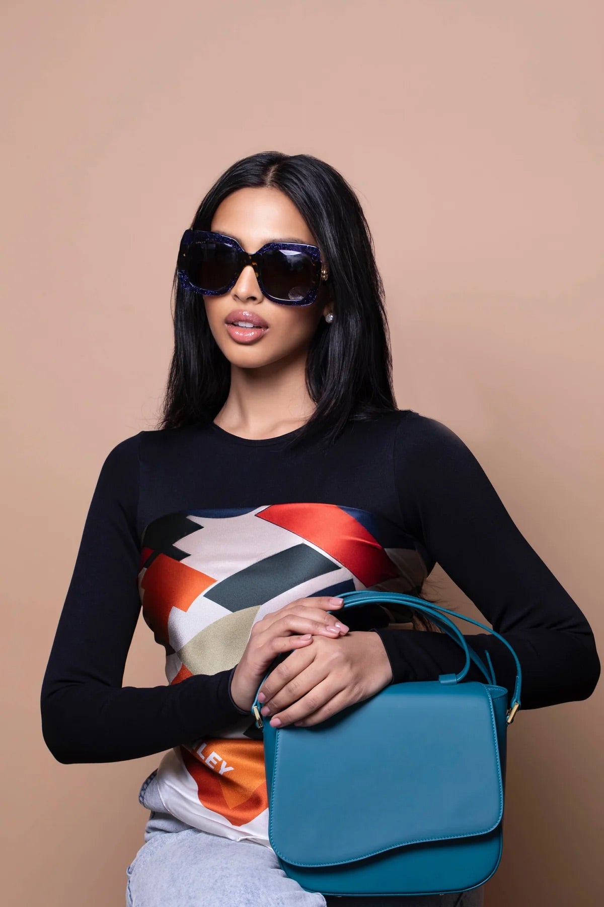 Milan Crossbody Leather Bag in ChelSea Blue - WAITLIST