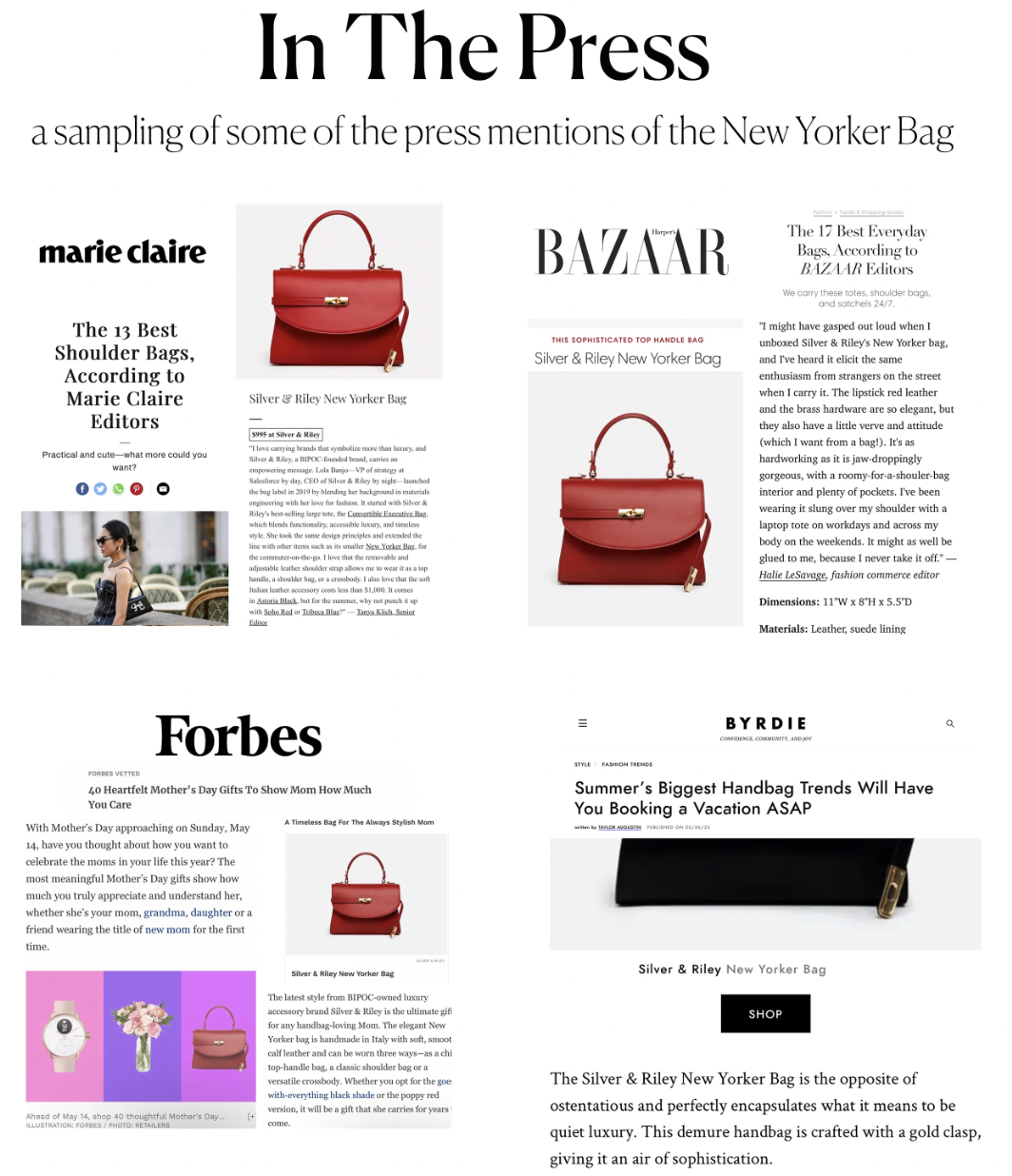 SSW - Classic New Yorker Bag in SoHo Red - Gold Hardware