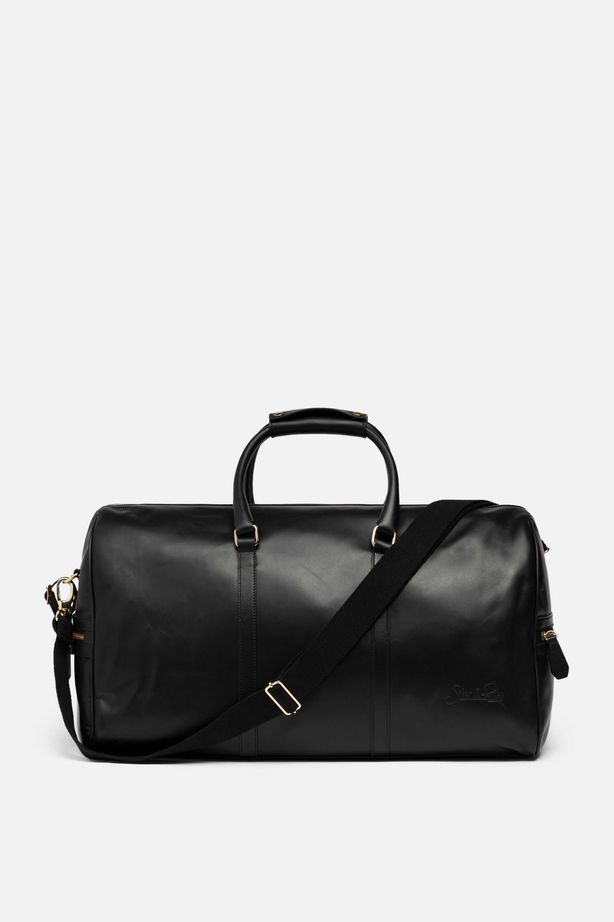 Beverly Hills Carryall Duffle Leather Bag in Black