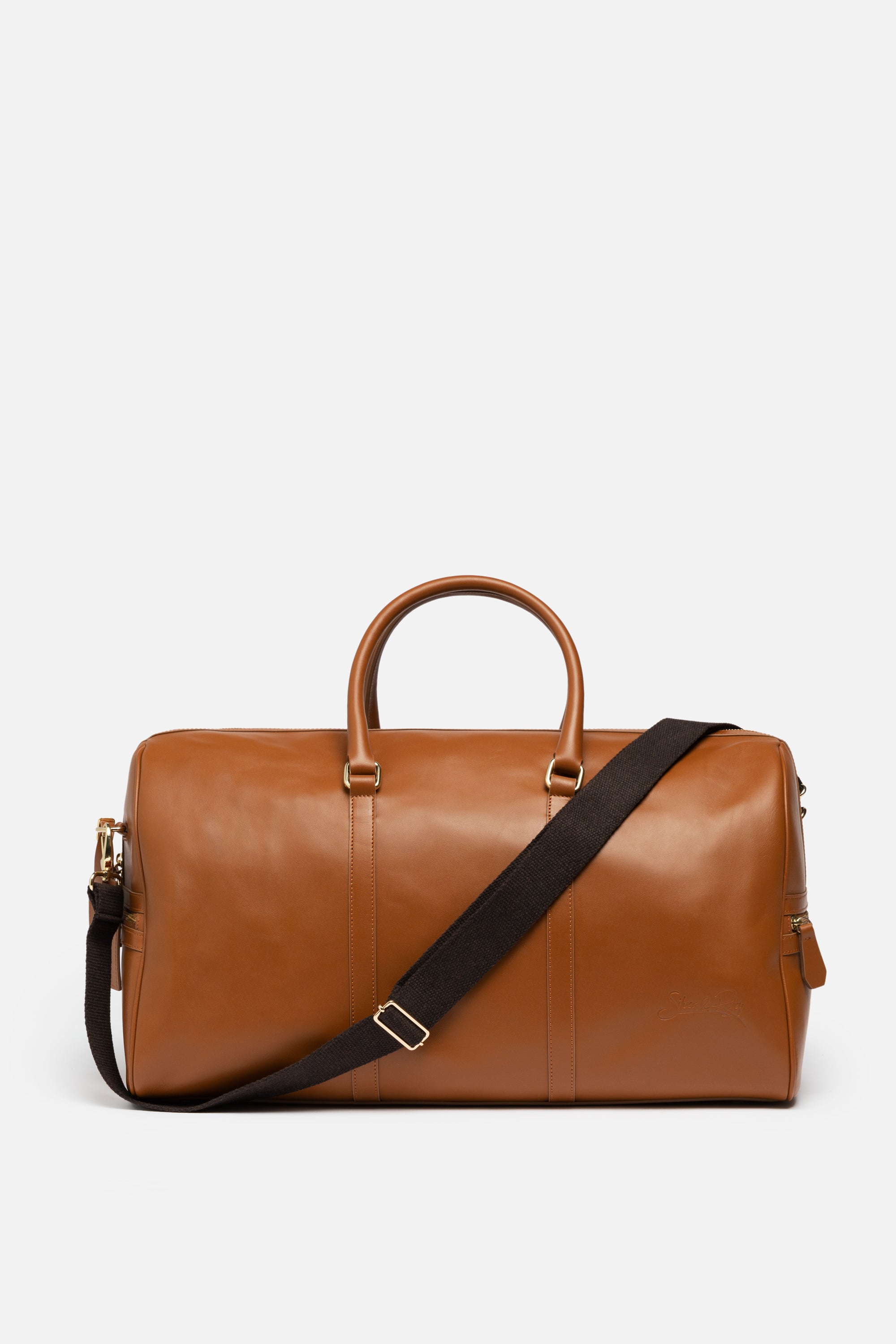 Beverly Hills Carryall Duffle Leather Bag in Camel Brown