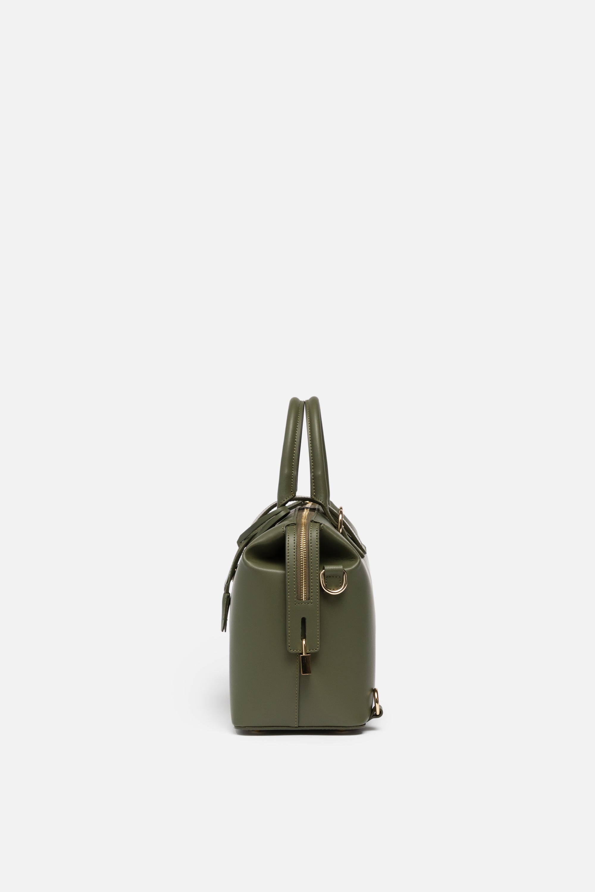 SSW - Level 1 Convertible Executive Leather Bag Classic Size in Olive Green - Silver & Riley