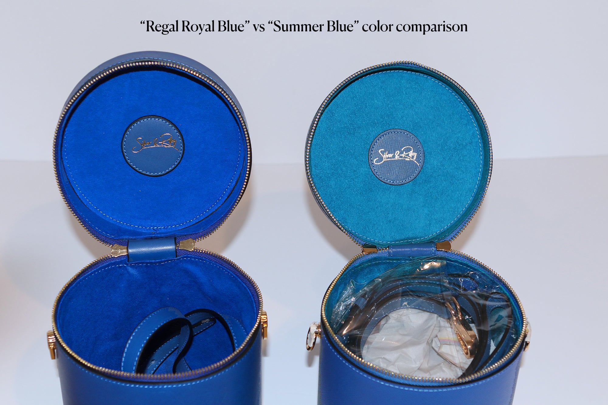 SSW - Petite NOLA Bucket Leather Bag in Summer Blue - Silver & Riley