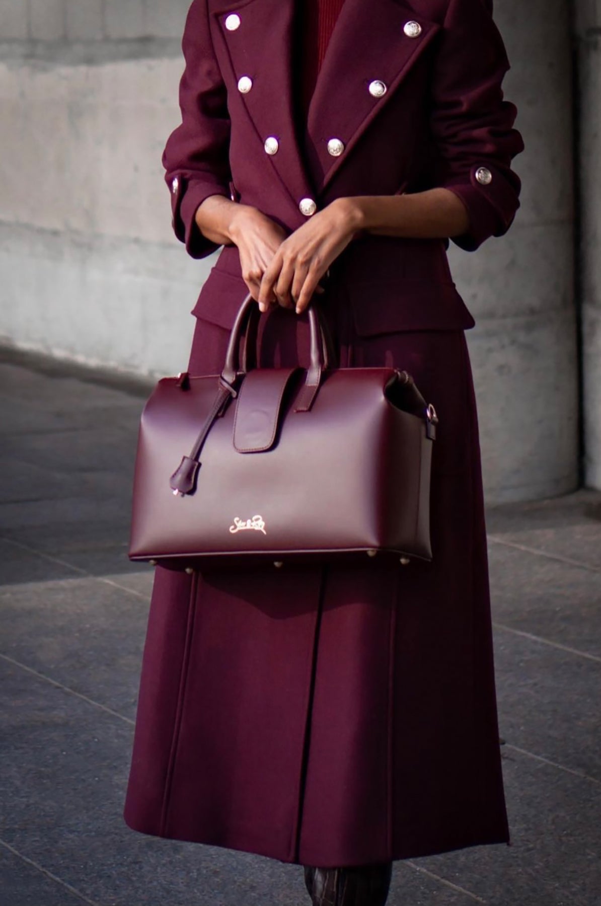 Convertible Executive Leather Bag Classic Size in Burgundy