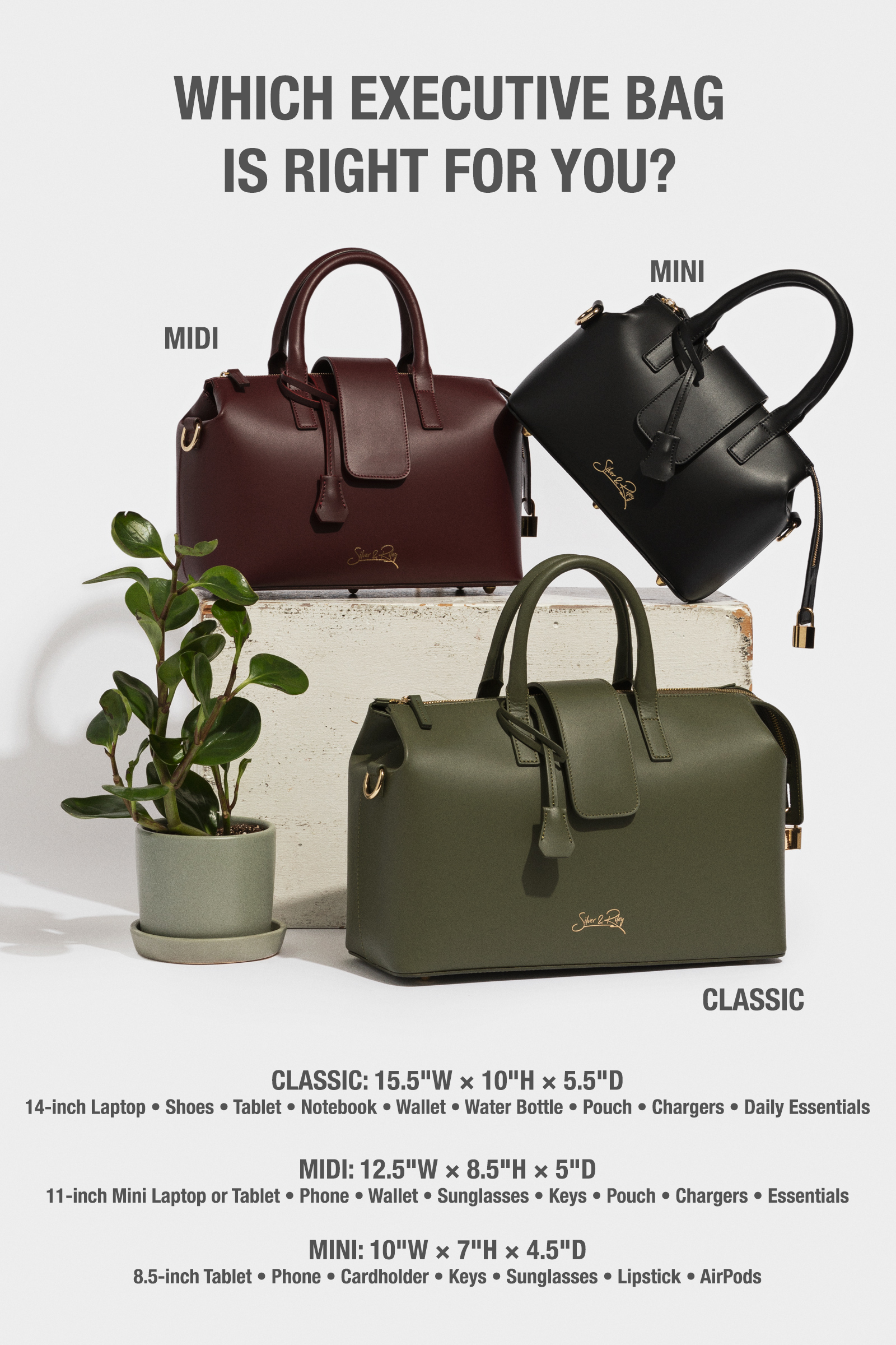 Convertible Executive Leather Bag in Crocodile Print Camel