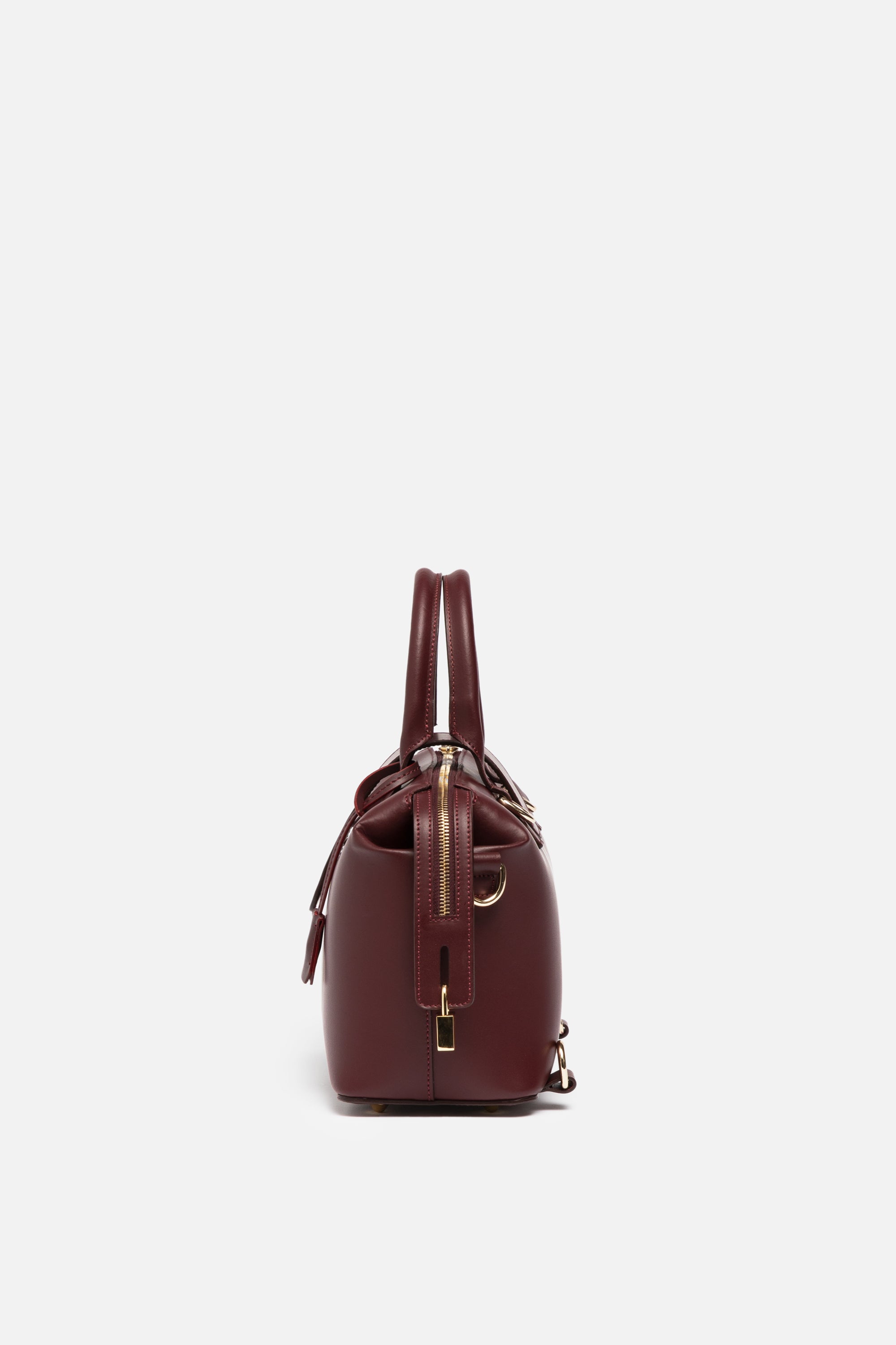 Convertible Executive Leather Bag MIDI in Burgundy