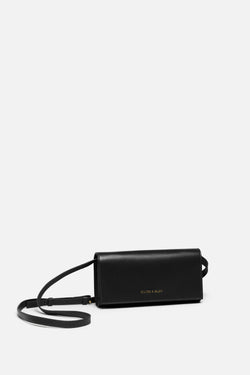 Durban Convertible Crossbody and Clutch Saffiano Leather Bag in Black