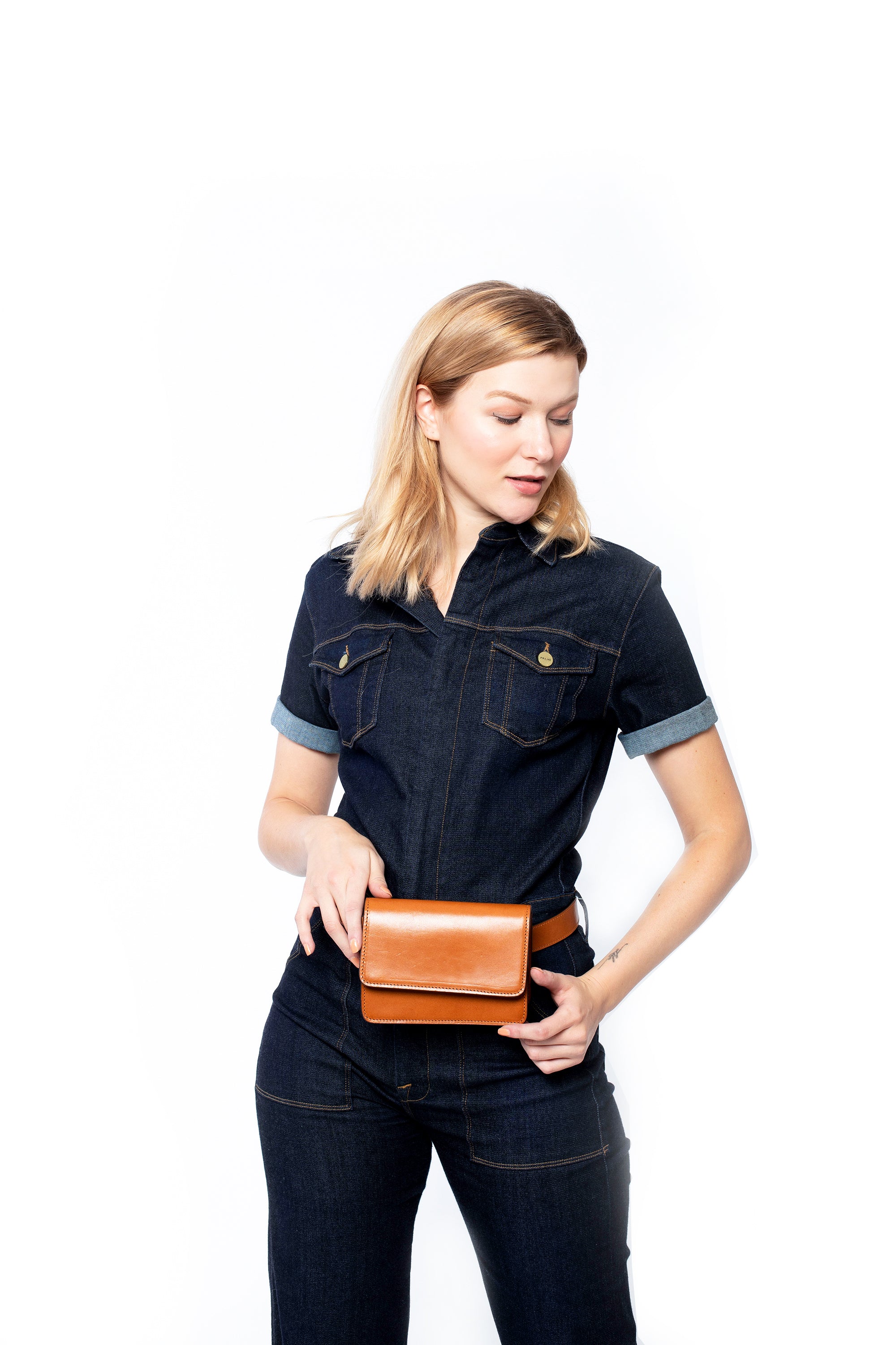 Going Places Belt Bag in Rich Camel - Silver & Riley