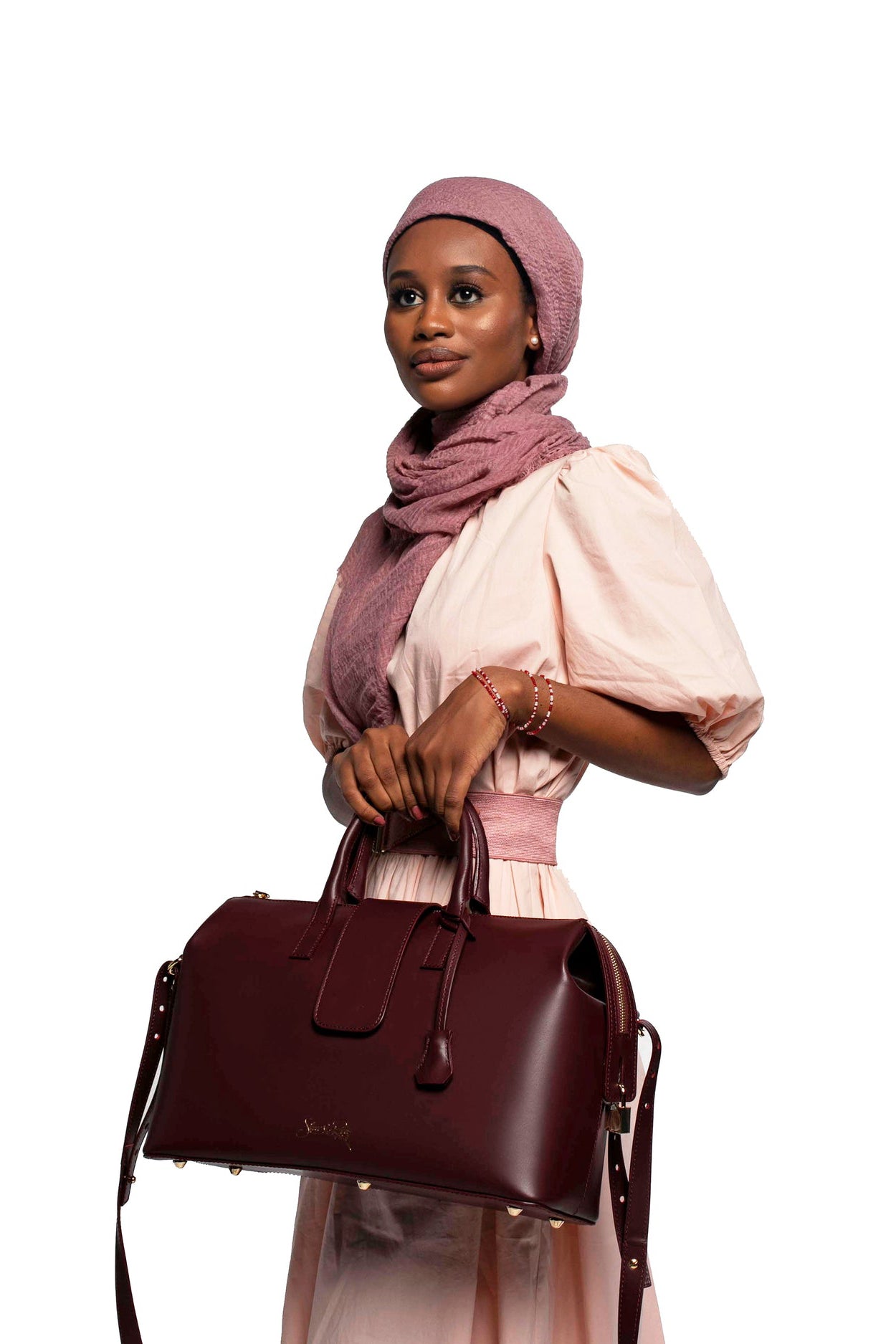 Convertible Executive Leather Bag Classic Size in Burgundy