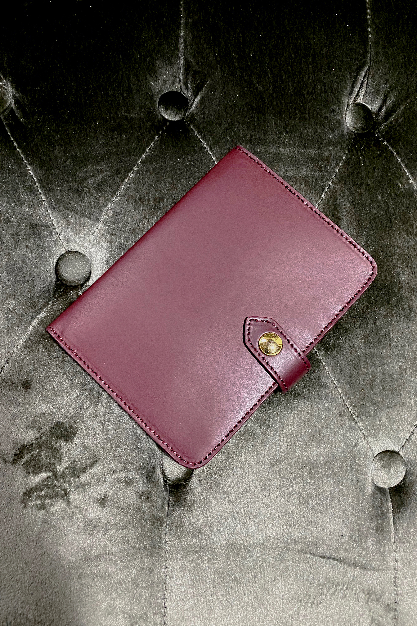 Sydney Passport Holder in Bordeaux - Silver & Riley