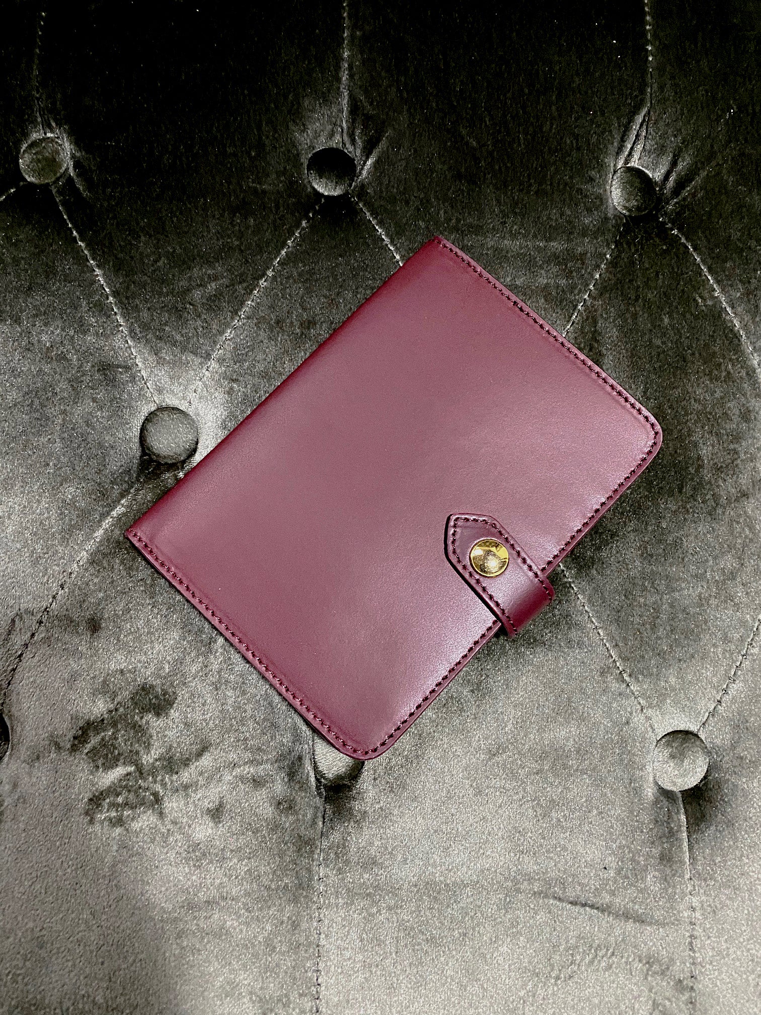 Sydney Passport Holder in Bordeaux - Silver & Riley