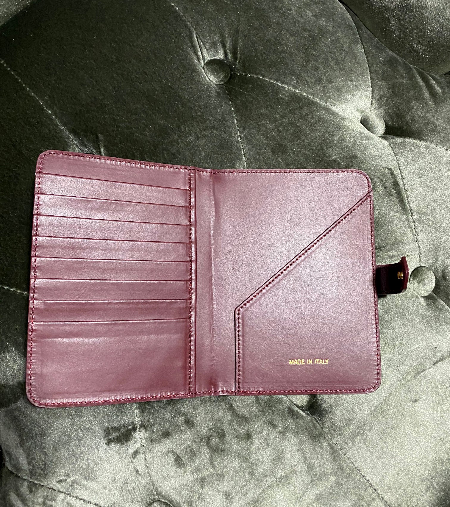 Sydney Passport Holder in Bordeaux - Silver & Riley