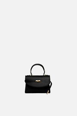 Petite New Yorker Bag in Astoria Noir Gold Hardware Silver Riley