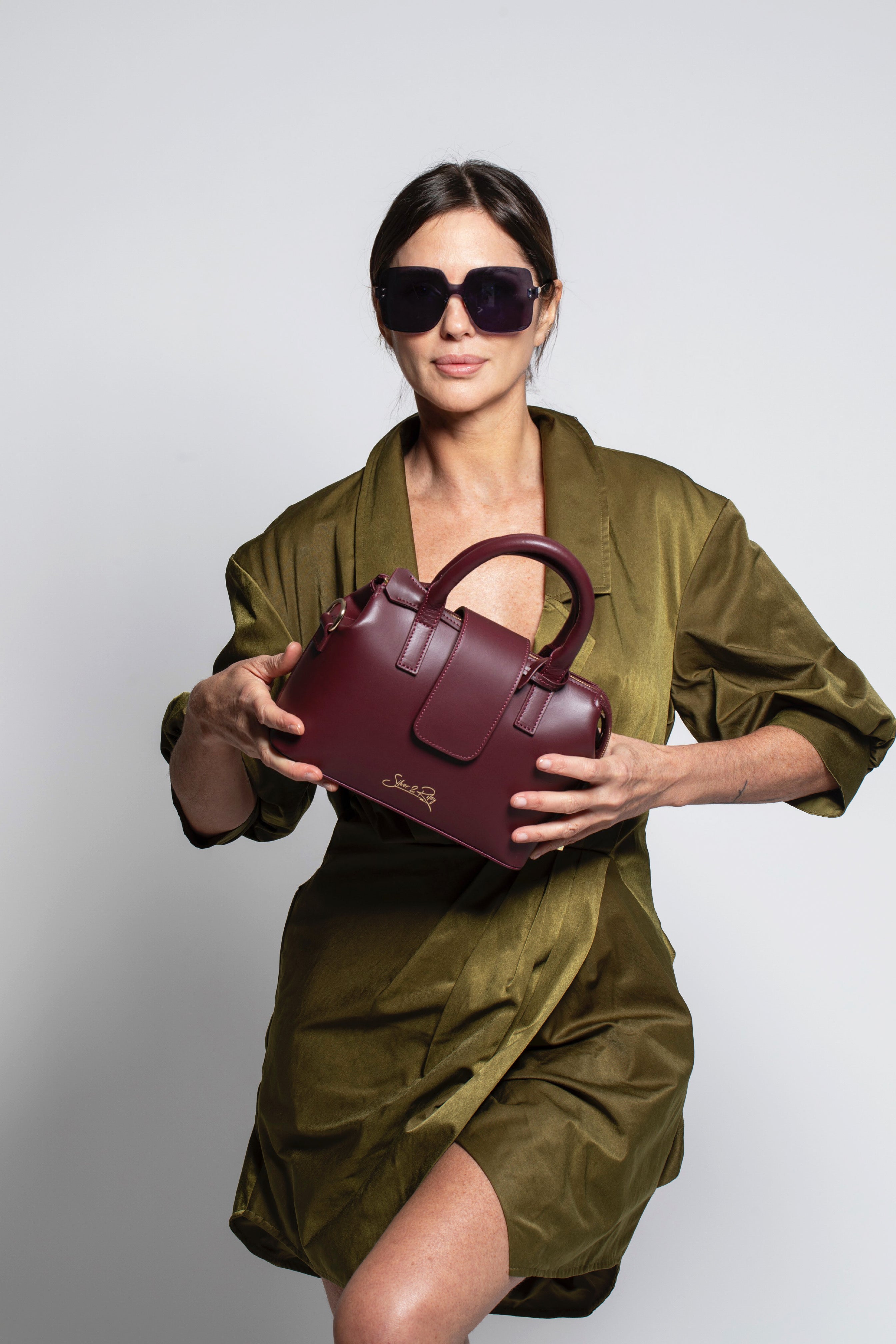 Convertible Executive Leather Bag MINI in Burgundy