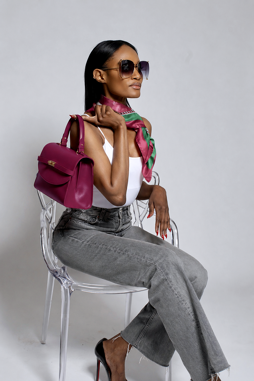Classic New Yorker Bag in Carnegie Merlot - Gold Hardware