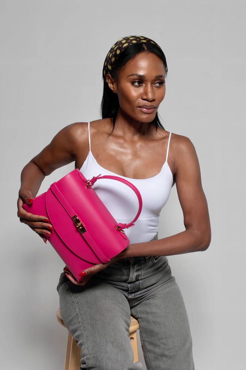 Classic New Yorker Bag in Battery Pink City - Gold Hardware - Silver & Riley