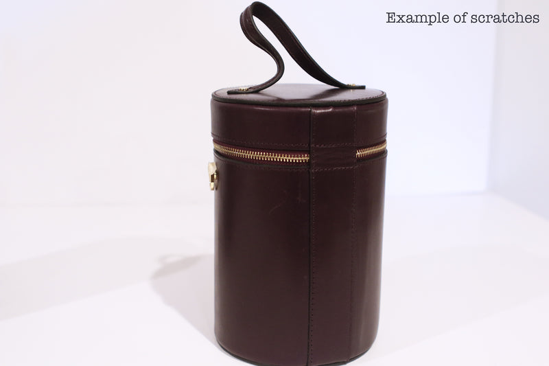 SSW - Cylinder Bucket Leather Bag in Eggplant Purple