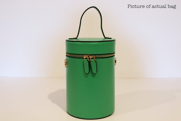 SSW - Cylinder Bucket Leather Bag in Bright Green