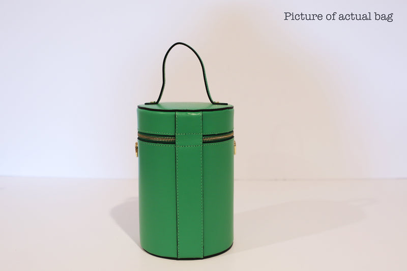 SSW - Cylinder Bucket Leather Bag in Bright Green