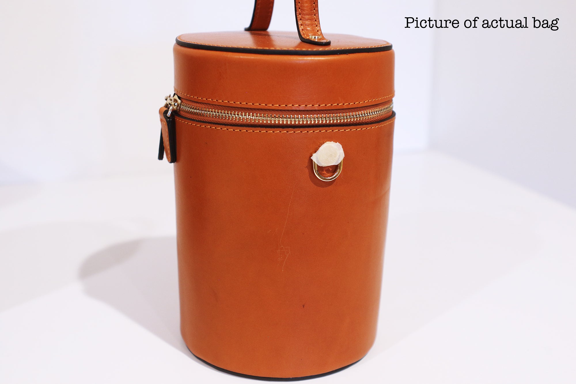 SSW - Cylinder Bucket Leather Bag in Mandarin Orange - Silver & Riley