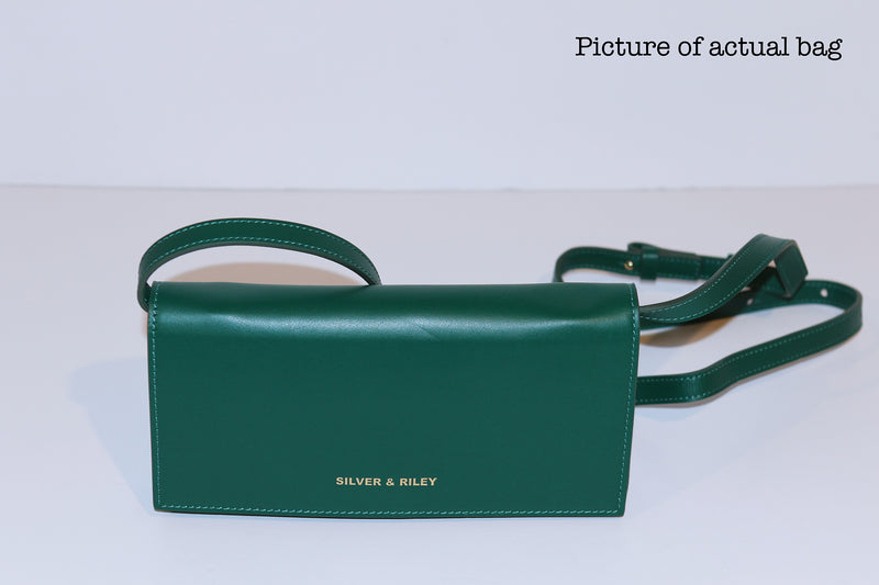 SSW - Durban Convertible Crossbody and Clutch Leather Bag in Emerald Green