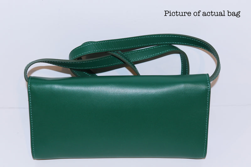 SSW - Durban Convertible Crossbody and Clutch Leather Bag in Emerald Green
