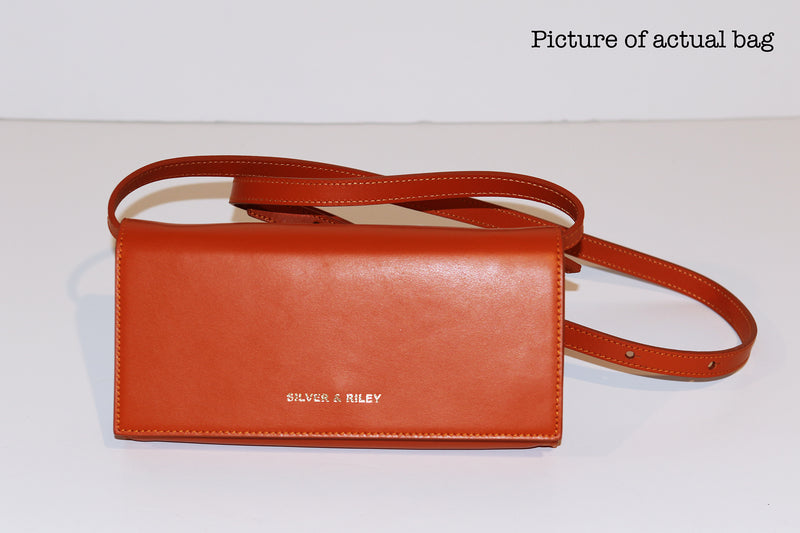 SSW - Durban Convertible Crossbody and Clutch Leather Bag in Orange Passion