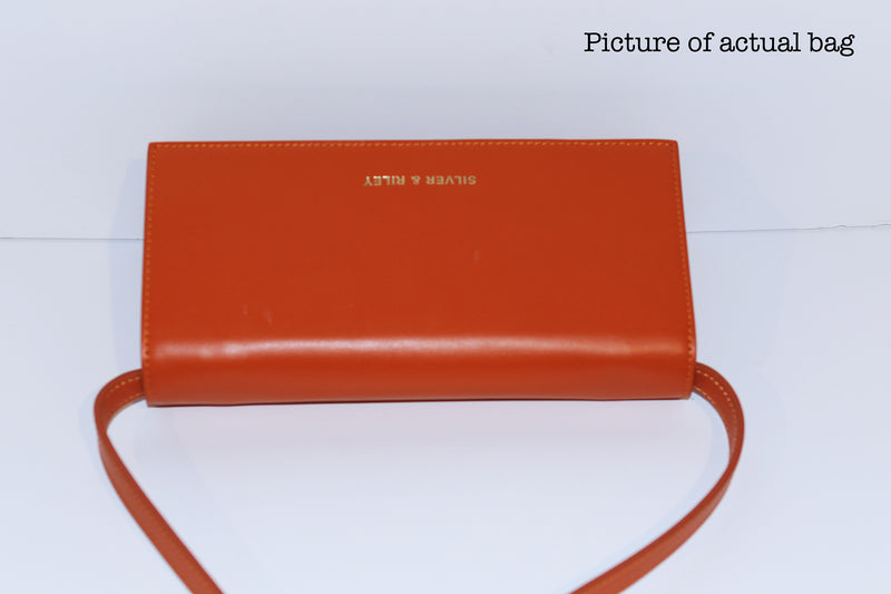 SSW - Durban Convertible Crossbody and Clutch Leather Bag in Orange Passion