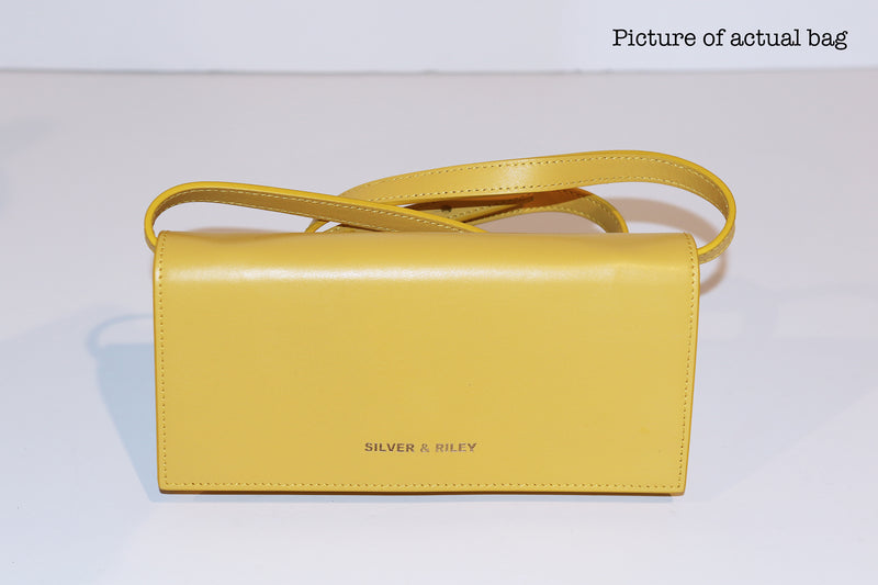 Durban Convertible Crossbody and Clutch Leather Bag in Bright Yellow