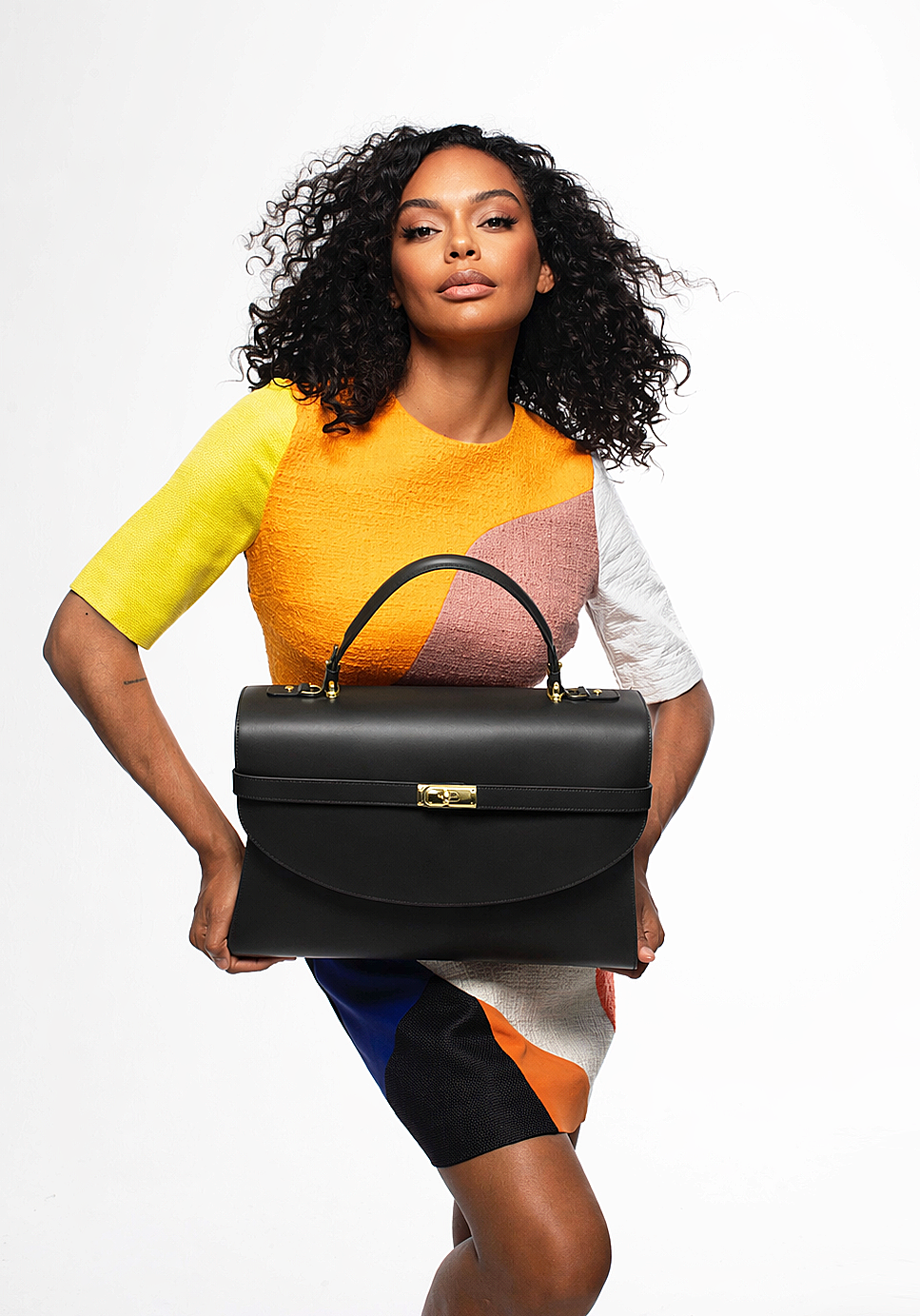 Grande XL New Yorker Bag in Astoria Noir - Gold Hardware - WAITLIST - Silver & Riley