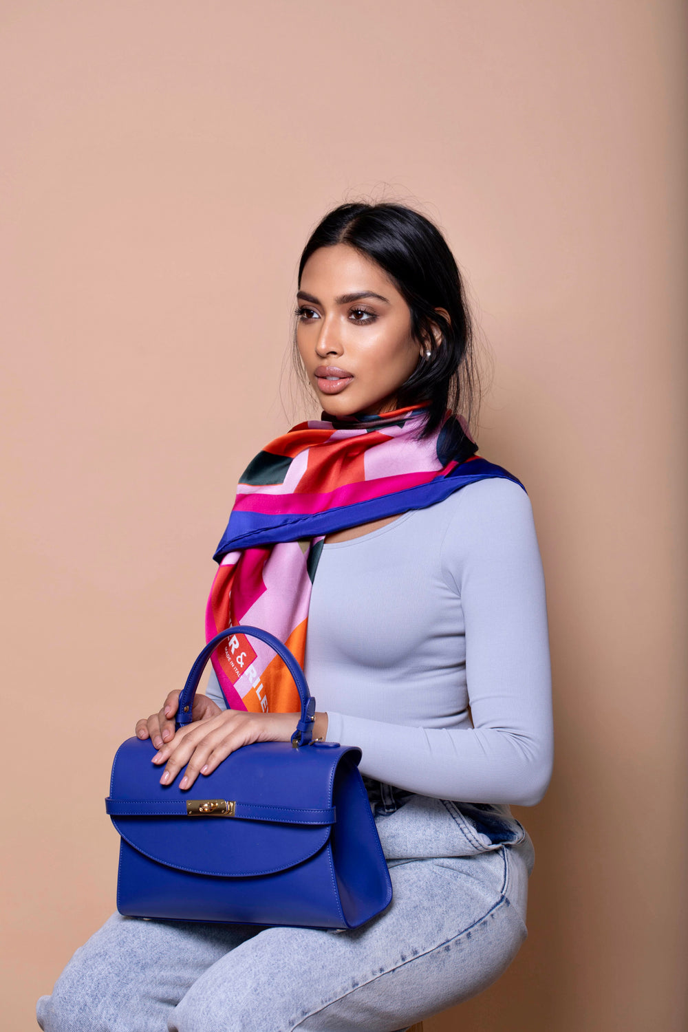 Silks - Monaco Midnight Cascade Scarf - 90