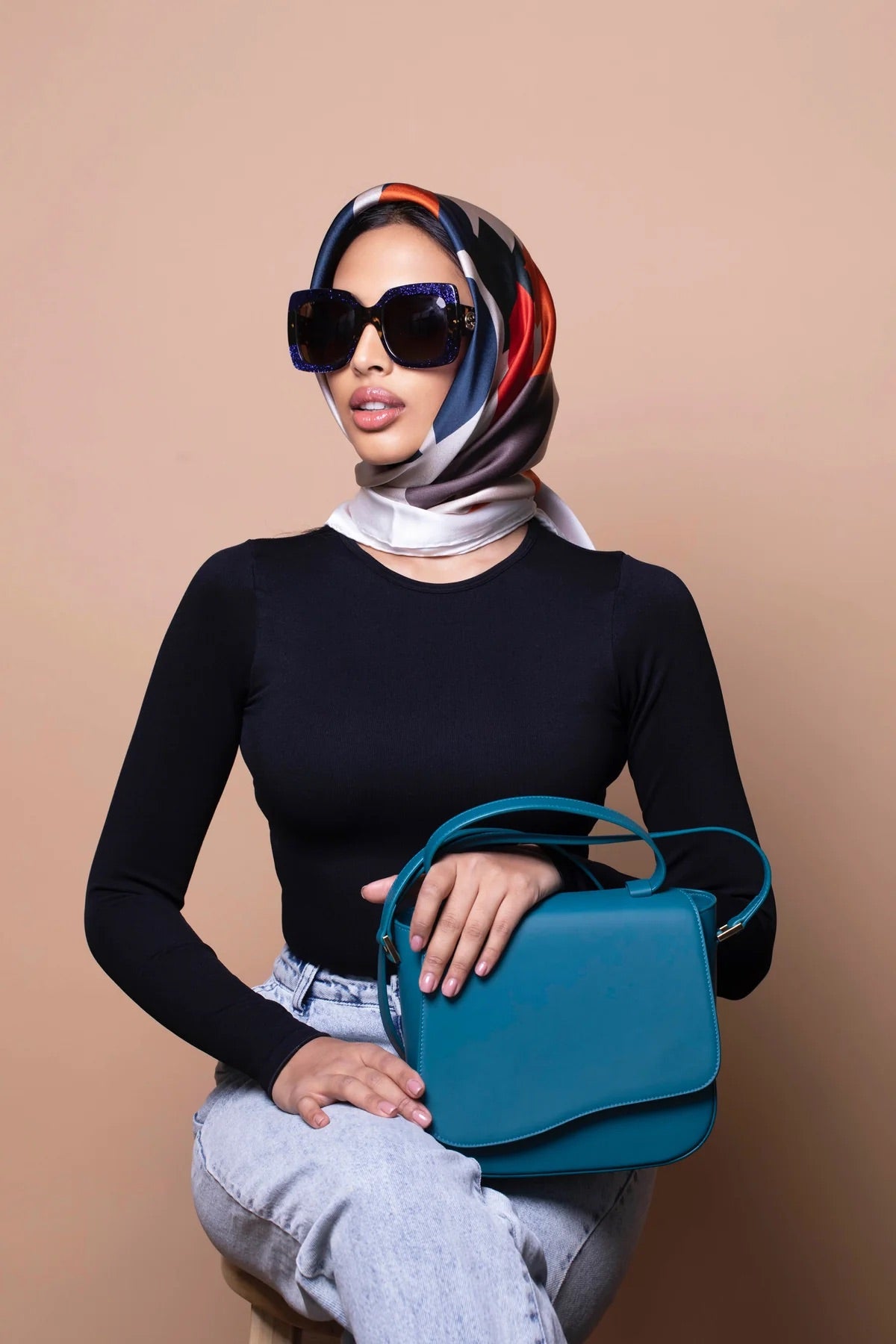 Milan Crossbody Leather Bag in SeaBlue