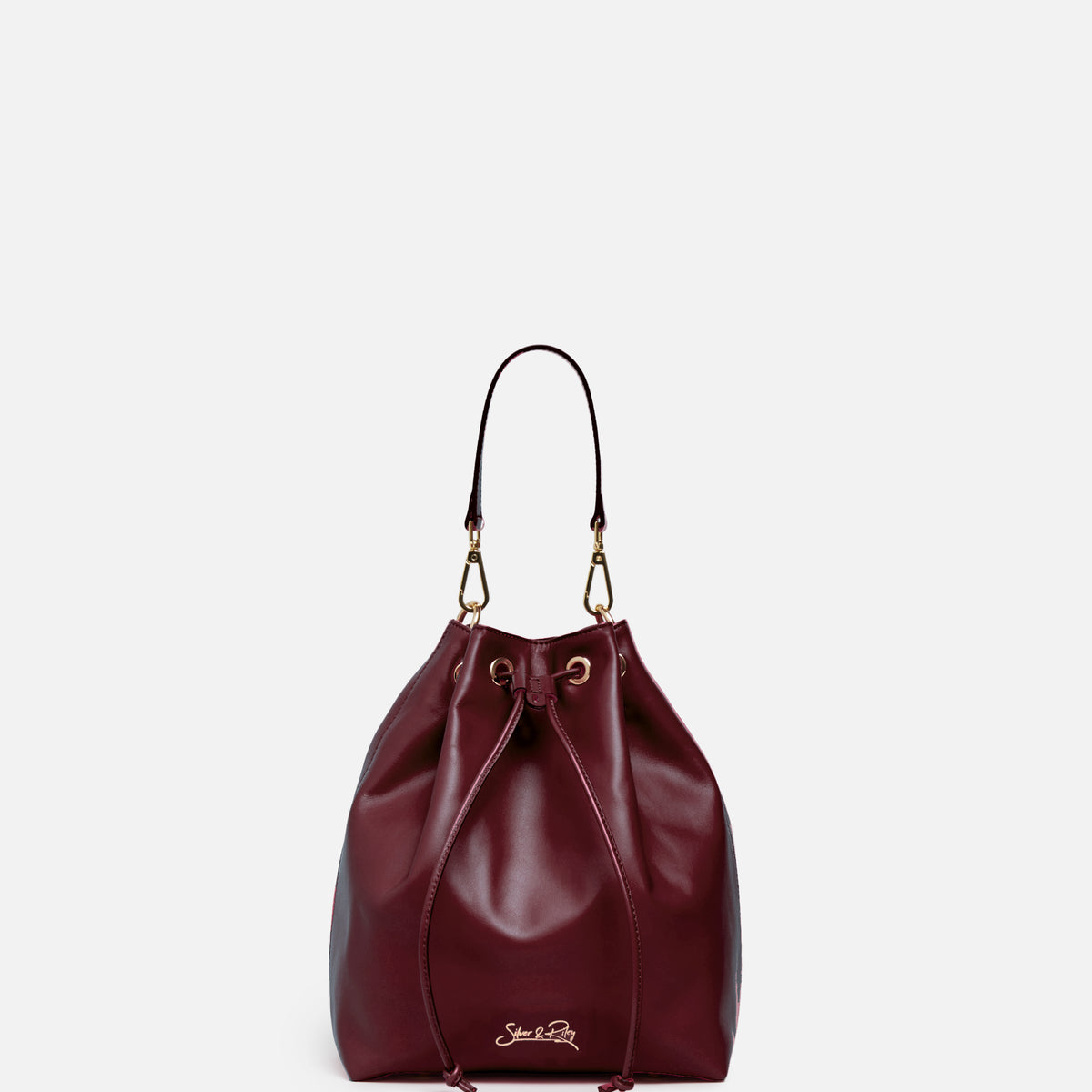 Boho mola Embroidered Drawstring Bucket Bag - Burgundy with Multicolor Accents Gretta Drawstring – Dooney & Bourke main image 3