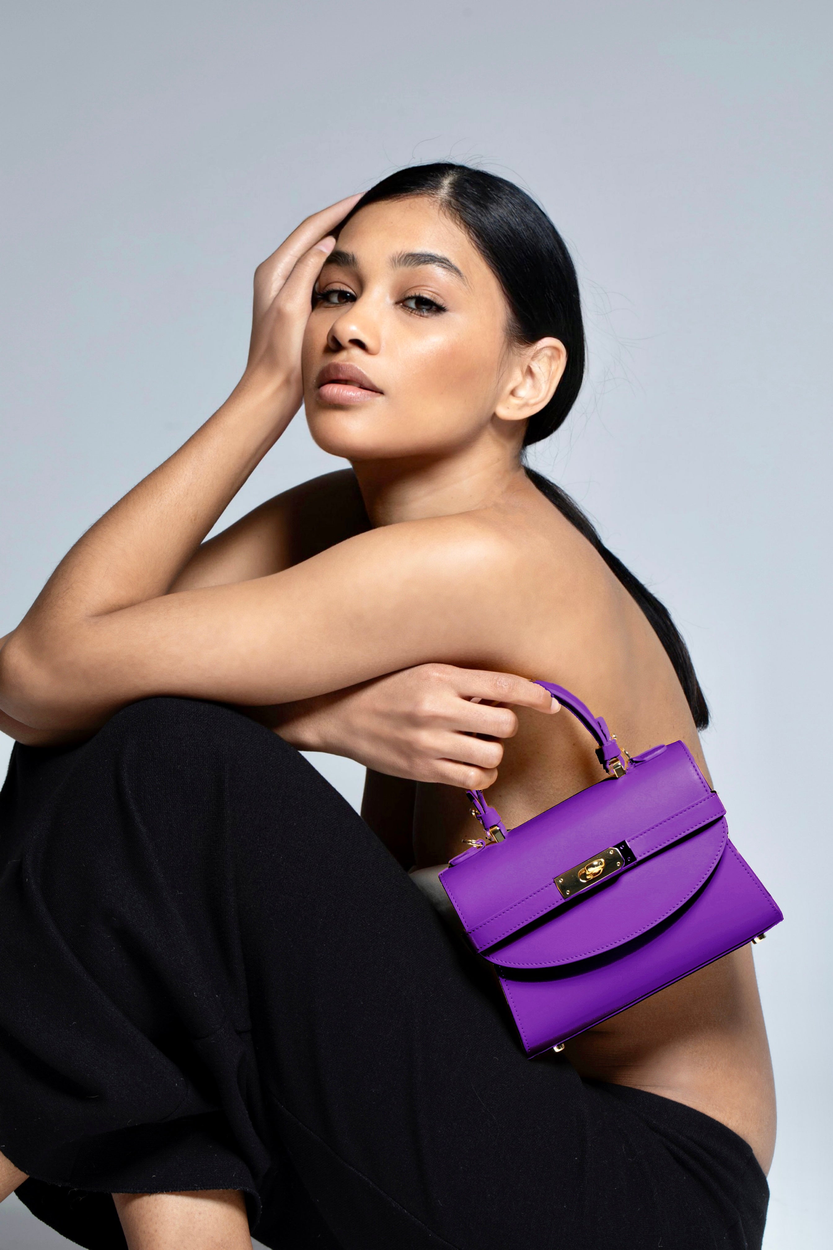 Petite New Yorker Bag in Midtown in Purple - Gold Hardware - WAITLIST