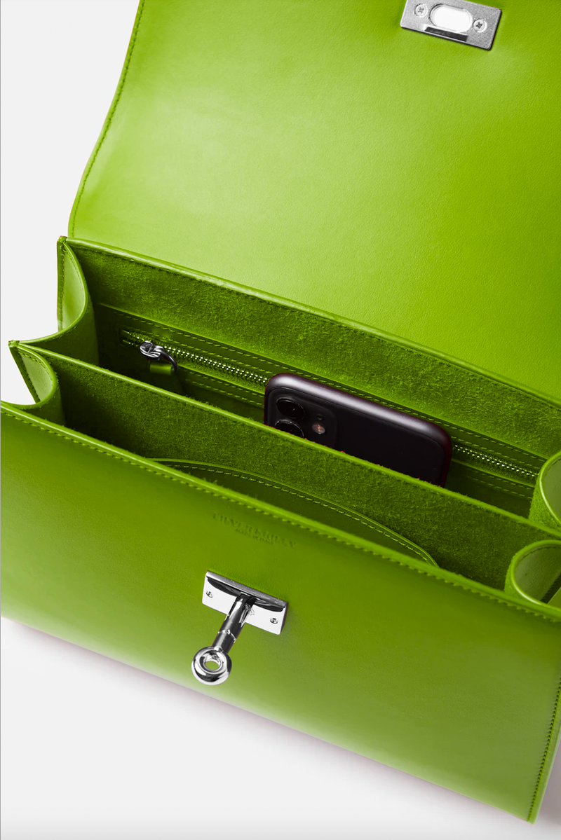 Classic New Yorker Bag in NoLIta Lime - Silver Hardware