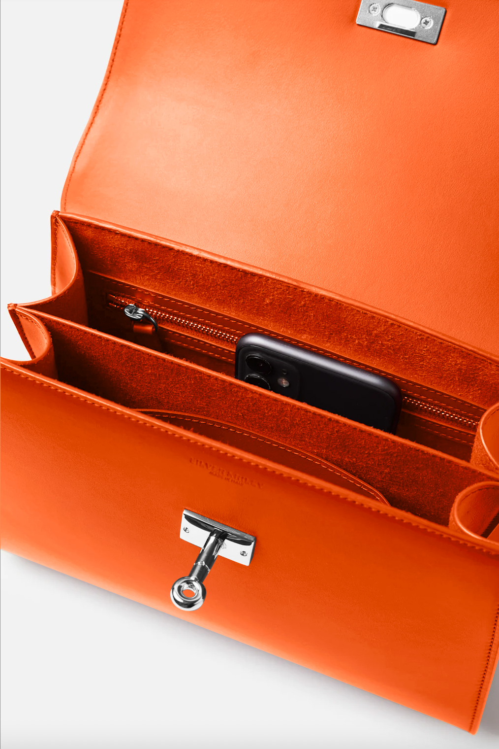 Classic New Yorker Bag in Greenwich Mandarin Orange - Silver Hardware