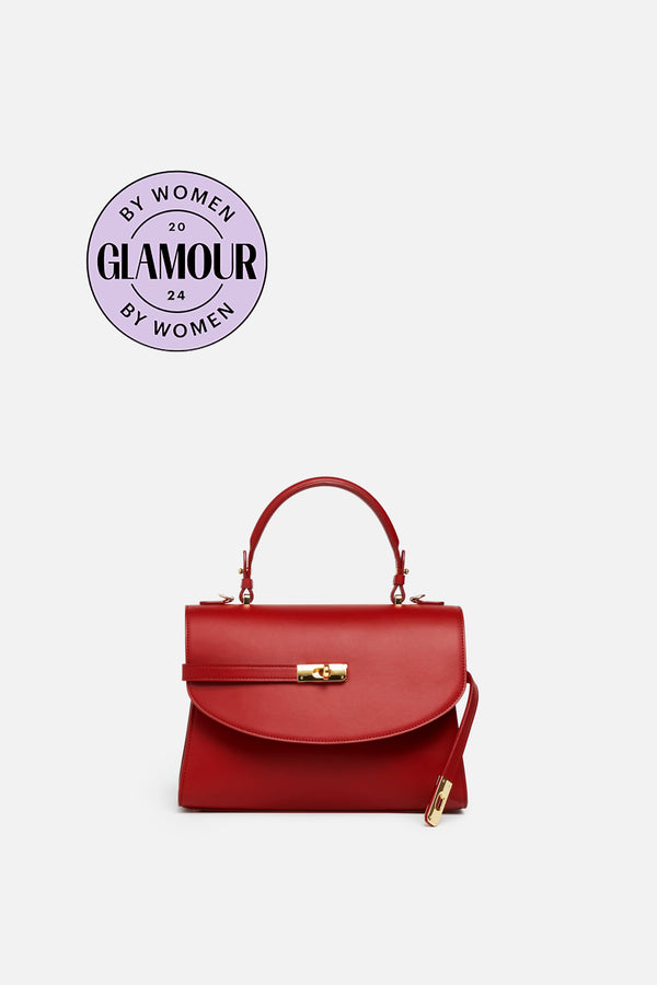 SSW - Classic New Yorker Bag in SoHo Red - Gold Hardware