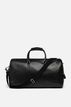 Carryall Duffle Leather Bag in Black