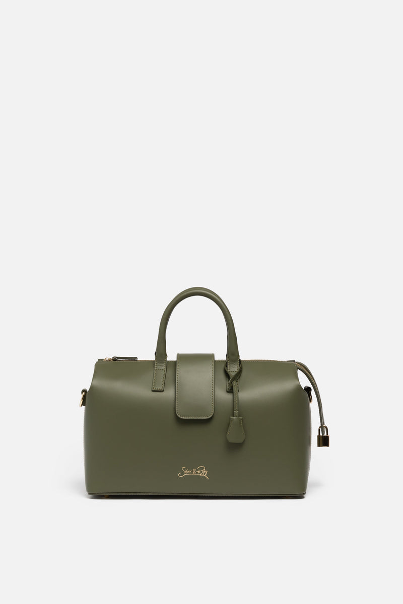 SSW - Level 1 Convertible Executive Leather Bag Classic Size in Olive Green