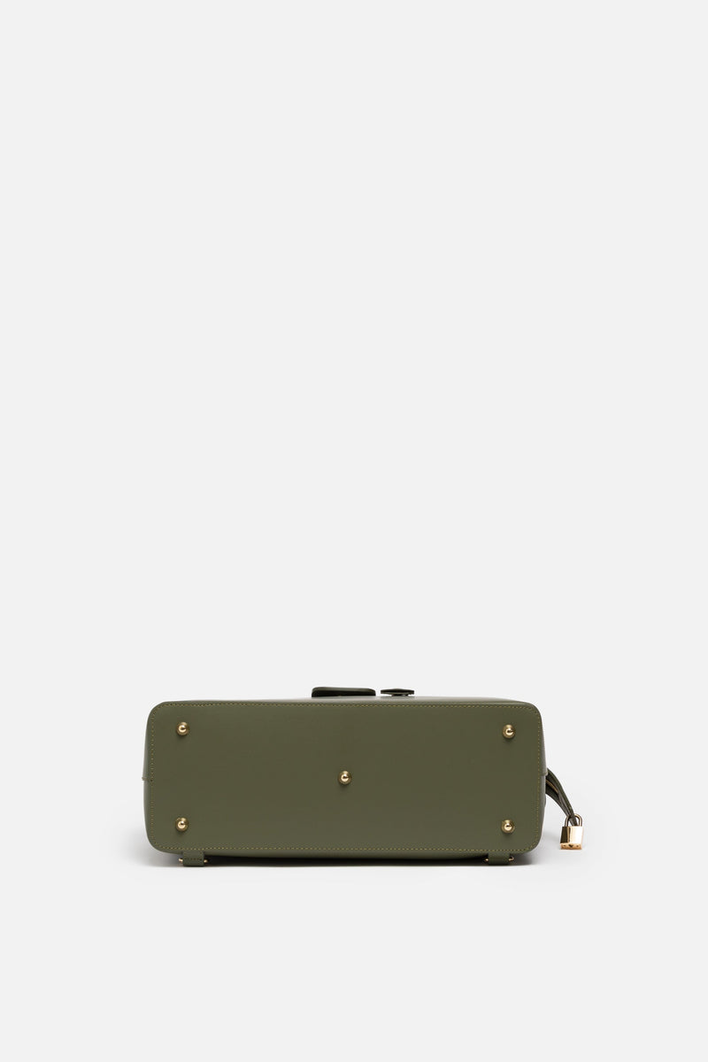 SSW - Convertible Executive Leather Bag Classic Size in Olive Green
