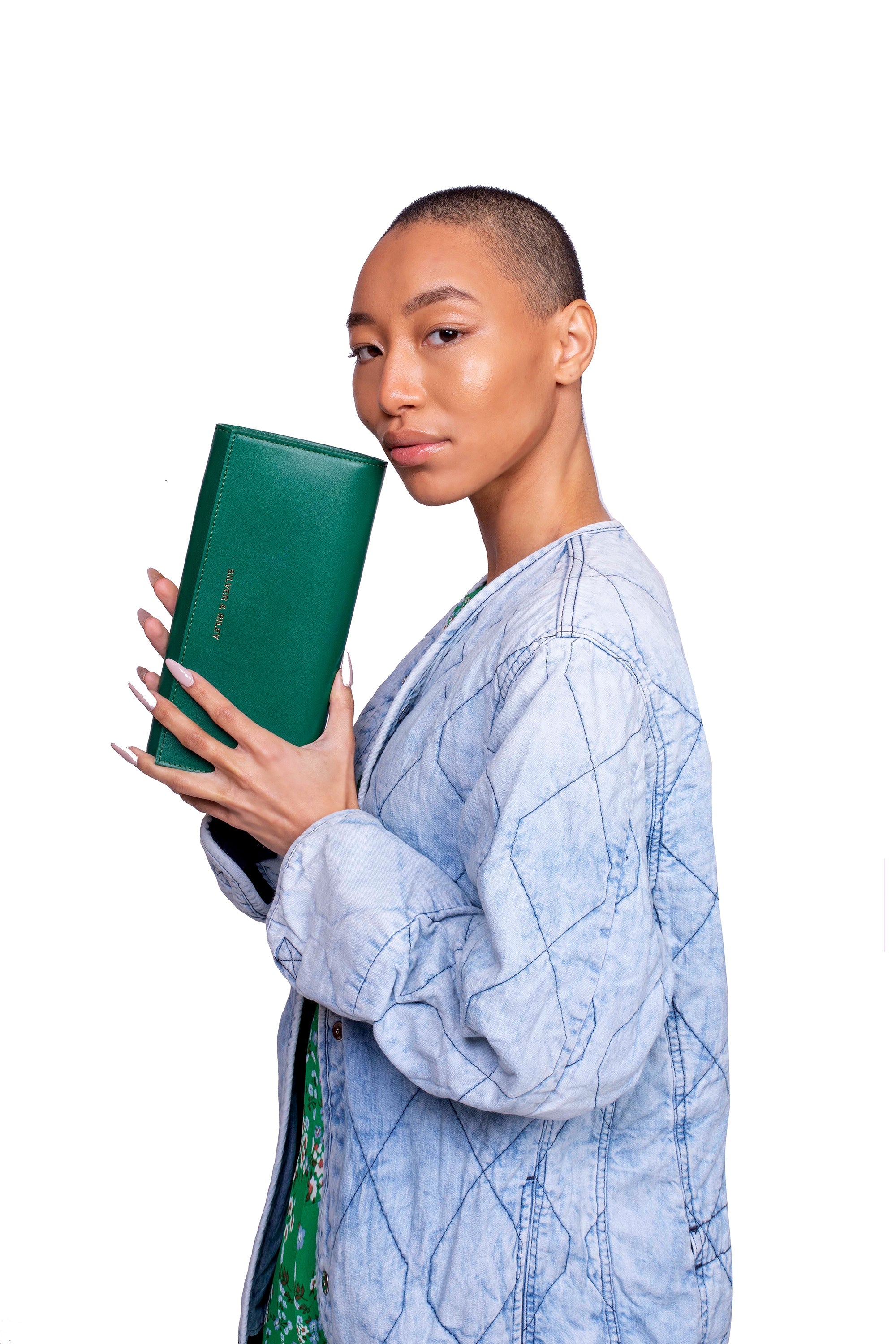 SSW - Durban Convertible Crossbody and Clutch Leather Bag in Emerald Green