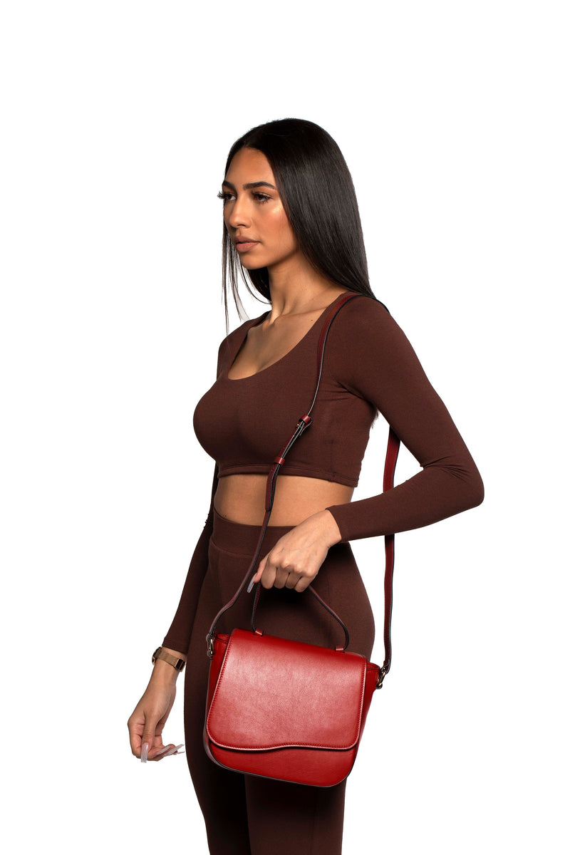 SSW - Milan Crossbody Leather Bag in Scarlet