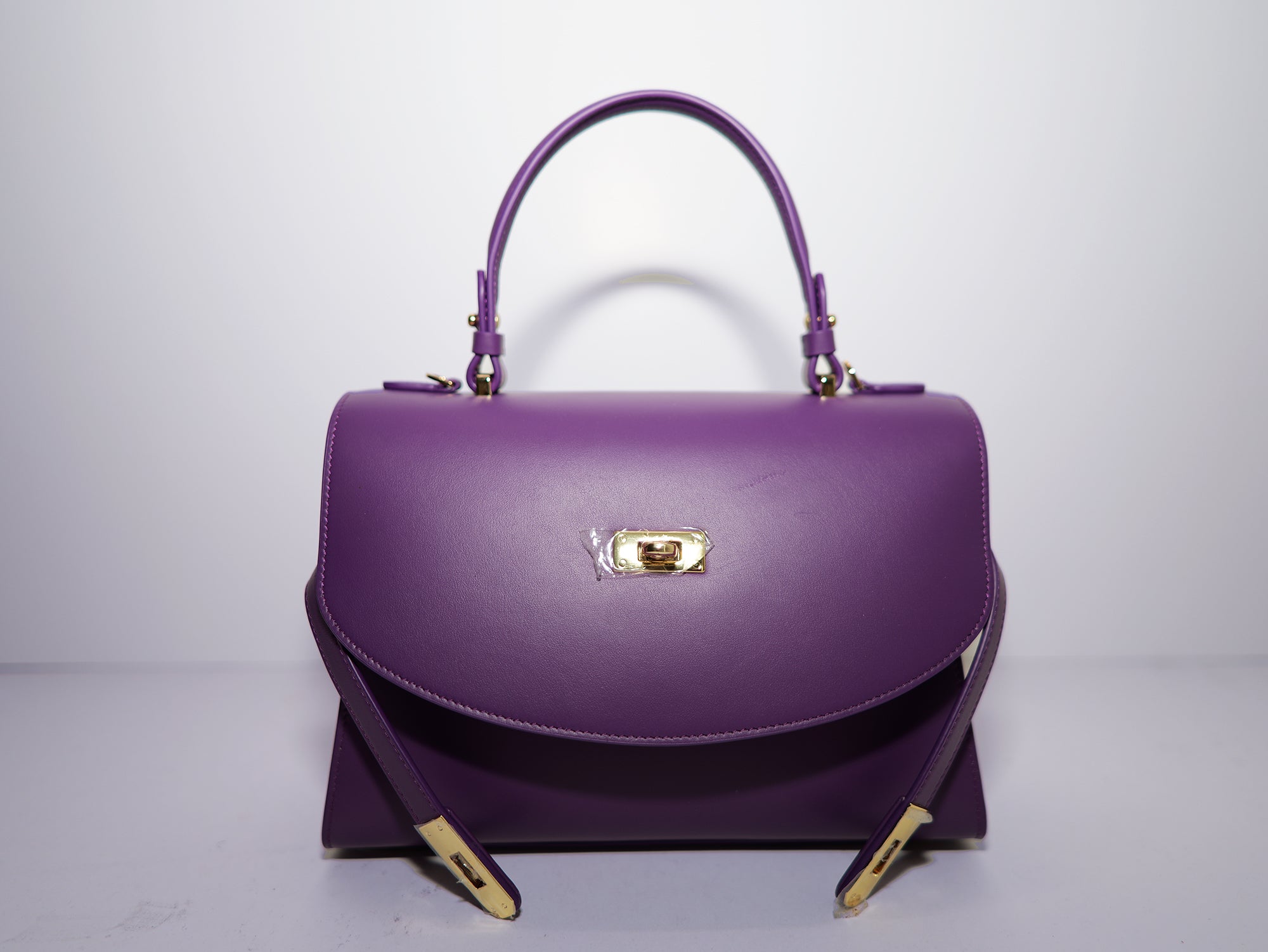 SSW - Classic New Yorker Bag in Midtown in Purple - Gold Hardware - Silver & Riley