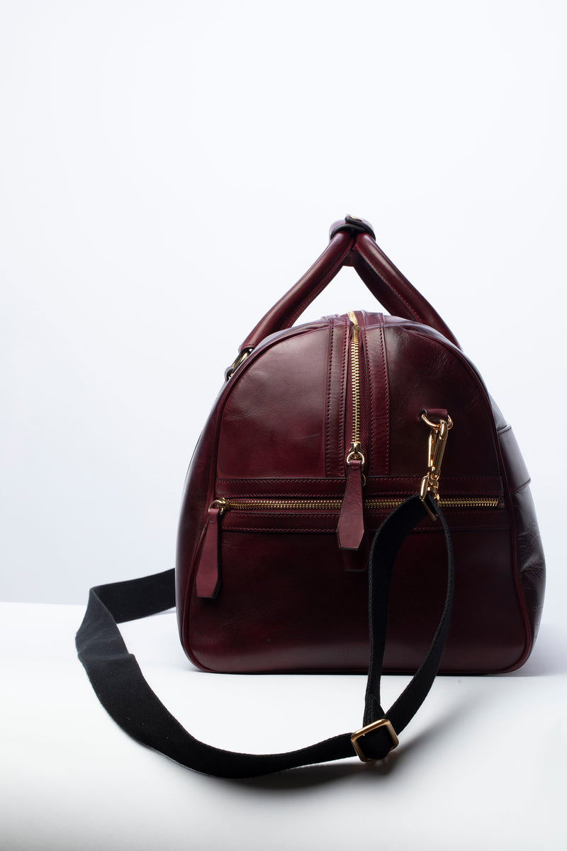 Carryall Duffle Bag in Oxblood - Silver & Riley