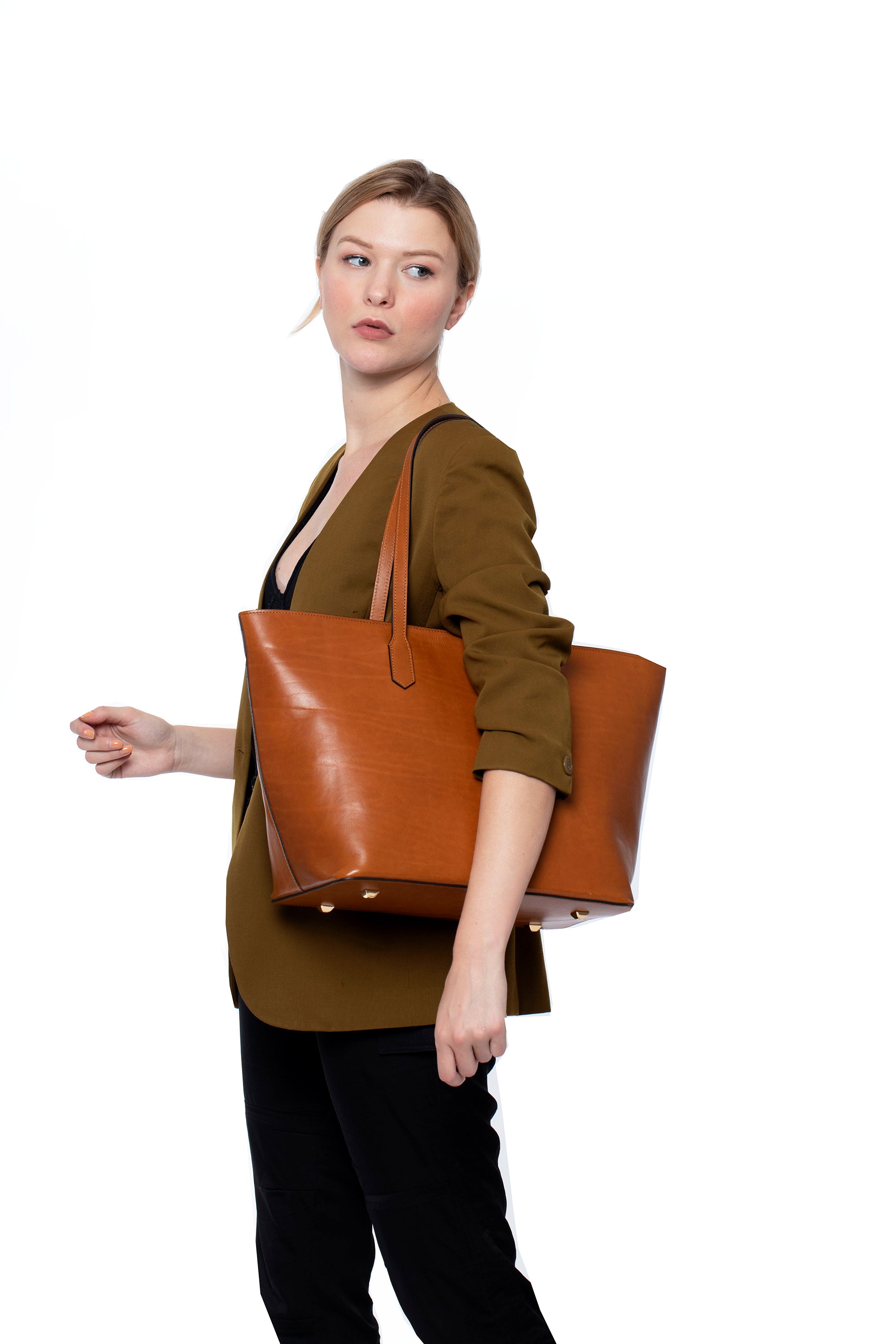 All leather tote bag sale