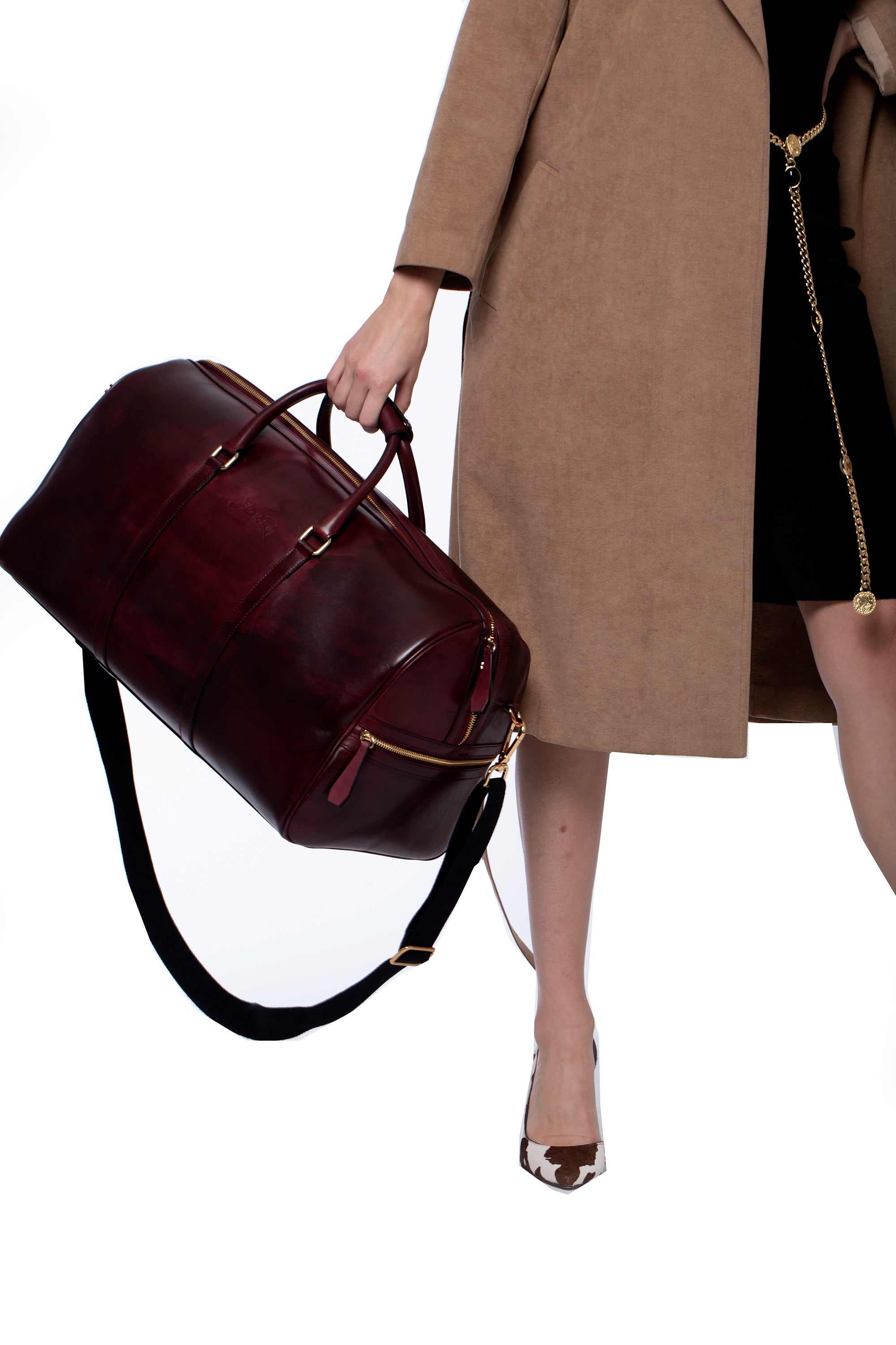 Carryall Duffle Bag in Oxblood - Silver & Riley