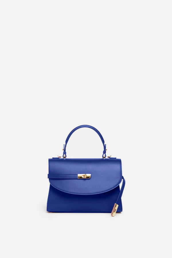 SSW - Classic New Yorker Bag in TriBeCa Blue - Gold Hardware