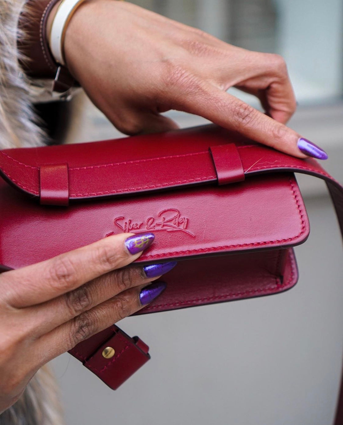 Parisian Leather Belt Bag in Maroon