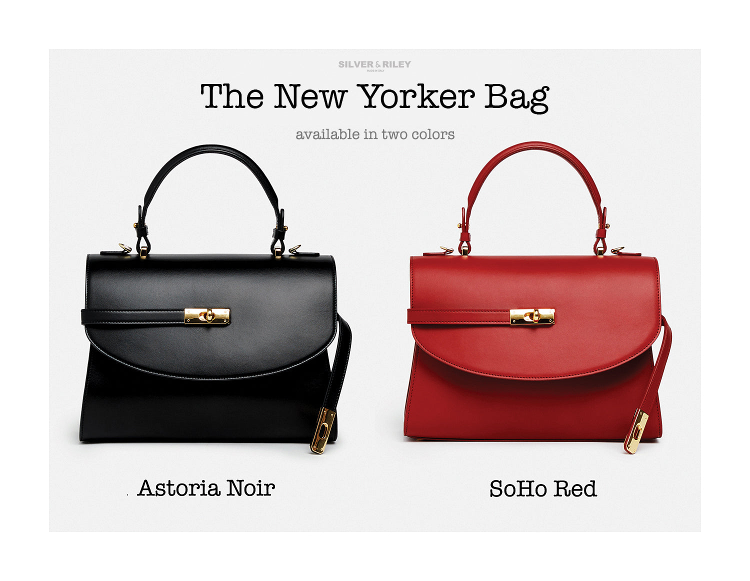 Classic New Yorker Bag in SoHo Red - Gold Hardware